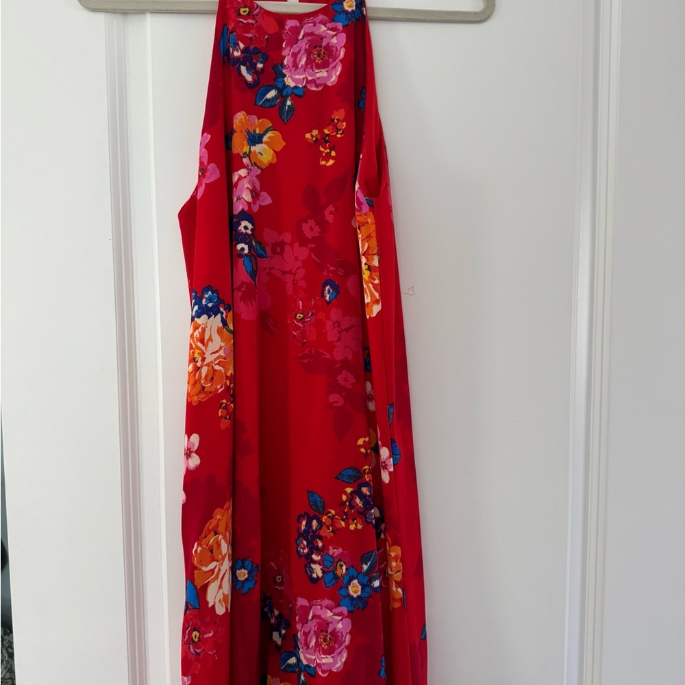 Everly Red Halter Maxi Dress for Weddings